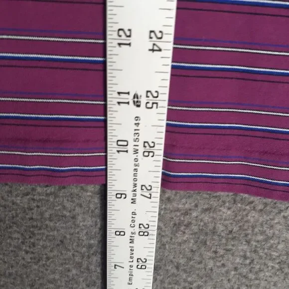 RARE Nike Tiger Woods Collection SAMPLE Polo Shirt Adult L pink blue stripe S/S - Picture 7 of 14